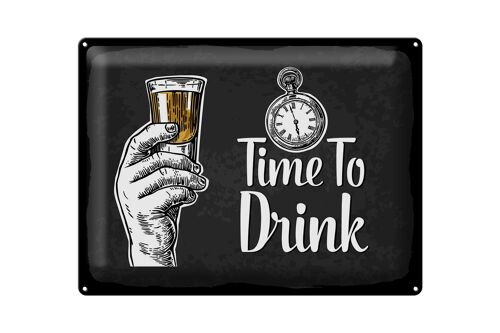 Blechschild Spruch Time to Drink 40x30cm Geschenk