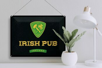 Plaque en tôle disant Irlande Irish Pub 40x30cm 3