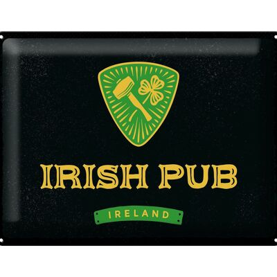 Targa in metallo con scritta "Irlanda Irish Pub" 40x30 cm