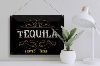 Plaque en tôle disant Tequila servie ici 40x30cm 3