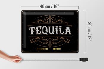 Plaque en tôle disant Tequila servie ici 40x30cm 4