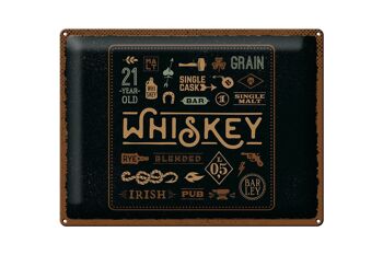 Plaque en tôle indiquant Whiskey blended Irish pub 40x30cm 1