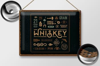 Plaque en tôle indiquant Whiskey blended Irish pub 40x30cm 2