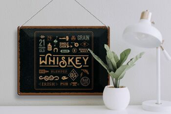 Plaque en tôle indiquant Whiskey blended Irish pub 40x30cm 3