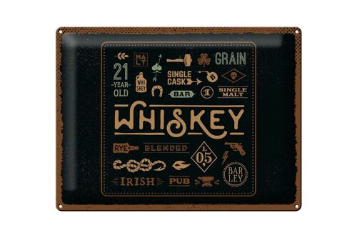 Blechschild Spruch Whiskey blended irish pub 40x30cm