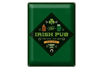 Panneau en étain disant Irlande Irish Pub Whisky Beer 30x40cm 1