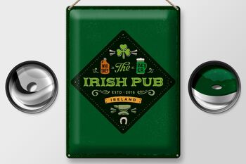 Panneau en étain disant Irlande Irish Pub Whisky Beer 30x40cm 2