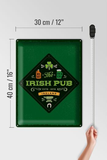 Panneau en étain disant Irlande Irish Pub Whisky Beer 30x40cm 4