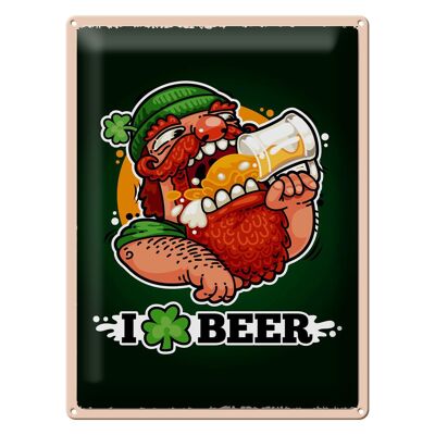 Cartel de chapa que dice Me encanta la cerveza cerveza 30x40cm regalo