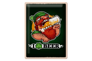 Plaque en étain disant I love Beer Beer 30x40cm, cadeau 1