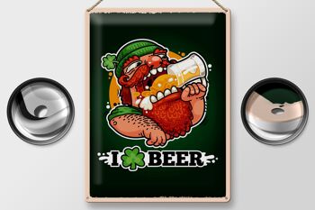 Plaque en étain disant I love Beer Beer 30x40cm, cadeau 2