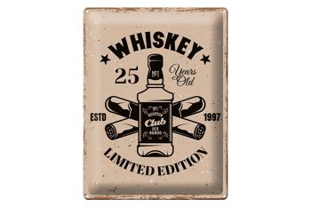 Plaque en tôle disant Whisky 25 ans Edition Limitée 30x40cm 1