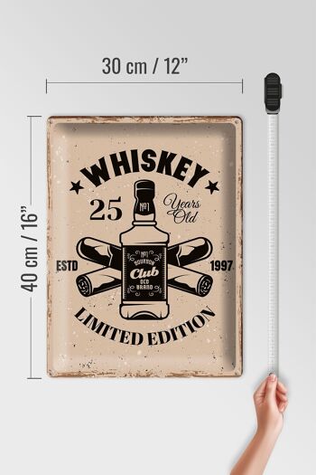 Plaque en tôle disant Whisky 25 ans Edition Limitée 30x40cm 4
