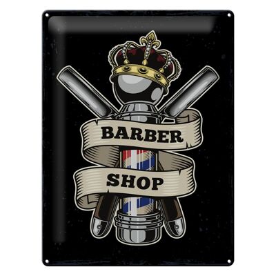 Targa in latta con scritta Barbershop Parrucchiere Parrucchiere 30x40 cm