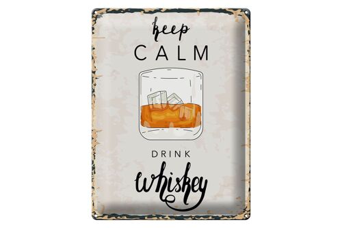 Blechschild Spruch Keep Calm Drink Whisky 30x40cm