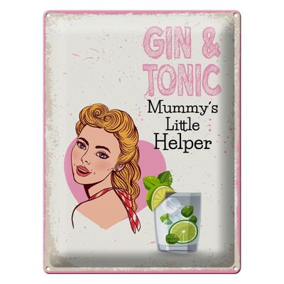 Blechschild Spruch Gin & Tonic Mummy`s little Helper 30x40cm