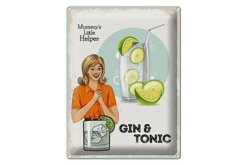 Blechschild Spruch Mummy´s little Helper Gin & Tonic 30x40cm