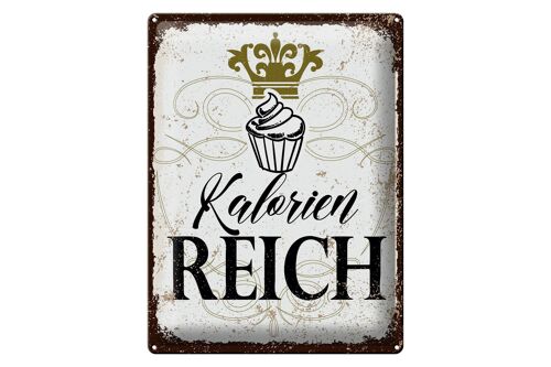 Blechschild Spruch Cupcake Kalorien reich 30x40cm Geschenk