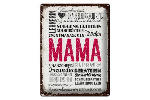 Blechschild Spruch Mama Lehrerin Freundin Köchin 30x40cm