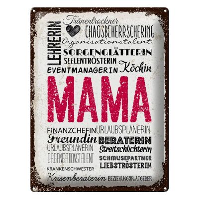 Blechschild Spruch Mama Lehrerin Freundin Köchin 30x40cm