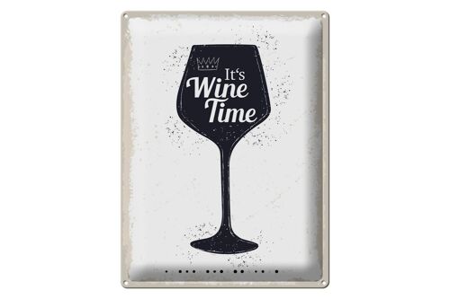 Blechschild Spruch Wein It´s Wine Time 30x40cm