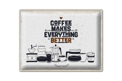 Blechschild Spruch Kaffee Coffee everything better 40x30cm