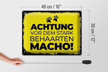 Plaque en tôle chien Attention aux MACHO très poilus 40x30cm 4