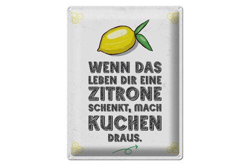 Blechschild Spruch Wenn das Leben dir Zitrone schenkt 30x40cm