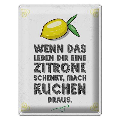 Blechschild Spruch Wenn das Leben dir Zitrone schenkt 30x40cm