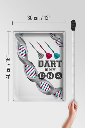 Panneau en étain disant que le sport Dart est mon ADN, 30x40cm, cadeau 4