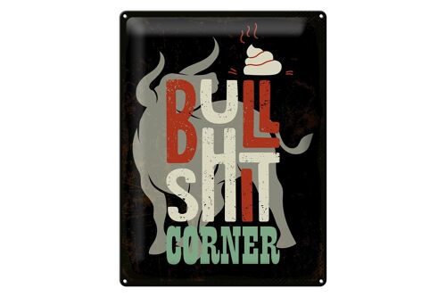 Blechschild Spruch Bullshit Corner Stier 30x40cm Geschenk