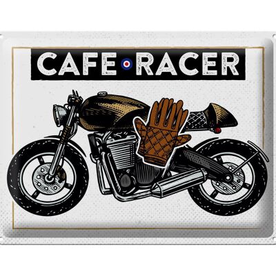 Signe en étain moto café Racer moto 40x30cm, cadeau
