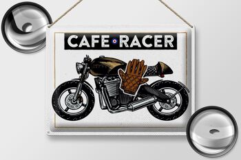 Signe en étain moto café Racer moto 40x30cm, cadeau 2