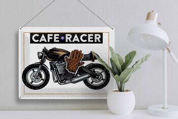Signe en étain moto café Racer moto 40x30cm, cadeau 3