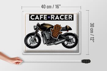 Signe en étain moto café Racer moto 40x30cm, cadeau 4