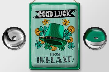 Panneau en étain disant Good Luck From Ireland, 30x40cm, cadeau 2