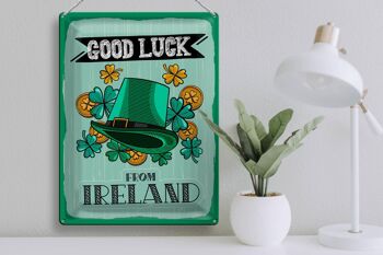 Panneau en étain disant Good Luck From Ireland, 30x40cm, cadeau 3