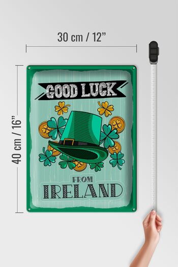 Panneau en étain disant Good Luck From Ireland, 30x40cm, cadeau 4