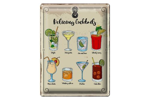 Blechschild Spruch Cocktails Mojito Martini Margarita 30x40cm