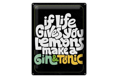 Blechschild Spruch life gives Lemons make Gin & Tonic 30x40cm