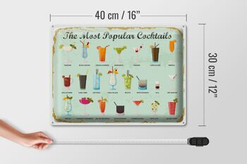 Plaque en tôle Cocktails Mimosa Orgasm Daiquiri 40x30cm 4