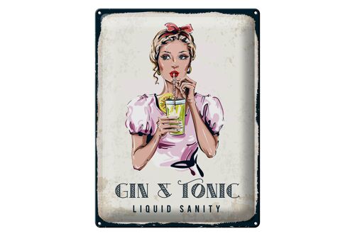 Blechschild Gin & Tonic Liquid Sanity 30x40cm