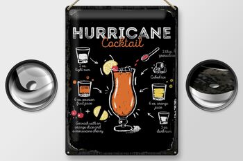 Recette de signe en étain, recette de Cocktail ouragan, 30x40cm, cadeau 2