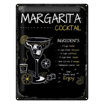 Blechschild Rezept Margarita Cocktail Recipe 30x40cm Geschenk