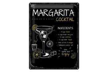 Recette de signe en étain, recette de Cocktail Margarita, 30x40cm, cadeau 1