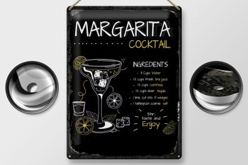 Recette de signe en étain, recette de Cocktail Margarita, 30x40cm, cadeau 2