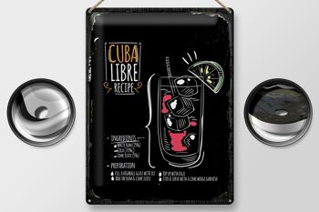 Plaque en tôle recette Cuba Libre Recette de cocktail 30x40cm 2