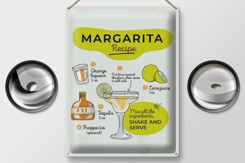 Plaque en tôle recette Margarita Recette orange citron vert 30x40cm 2