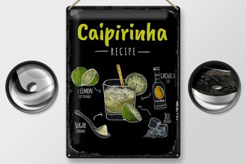 Plaque en tôle Recette Caipirinha Cocktail Recipe 30x40cm 2