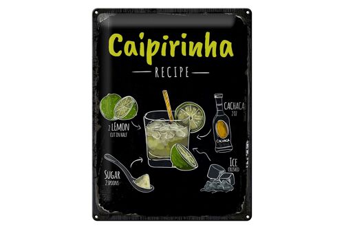 Blechschild Rezept Caipirinha Cocktail Recipe 30x40cm